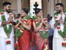 ഒരേ വേദിയിൽ വിവാഹിതരായി ഇരട്ട സഹോദരിമാർ; വിവാഹശേഷവും ഒരേ നാട്ടിൽ